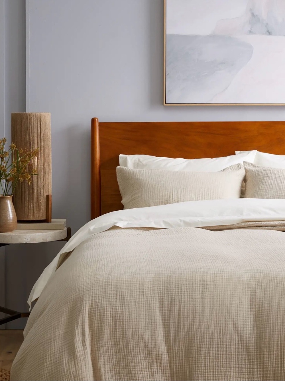 NEW Quince Organic Cotton Gauze Duvet Cover, King/Cal King (Dune)